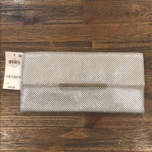 INC Party Clutch Silver One Size NWT